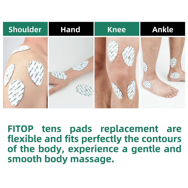 FITOP TENS Pads EMS Unit Snap Electrode 20 Pcs with Super Gel