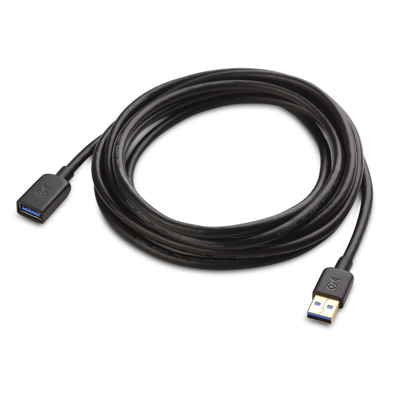 Cable Matters Long USB to USB Extension Cable (USB 3.0 Extension Cable) in Black 10 ft for Oculus Rift, HTC Vive, Playstation VR Headset and More 10 Feet 1