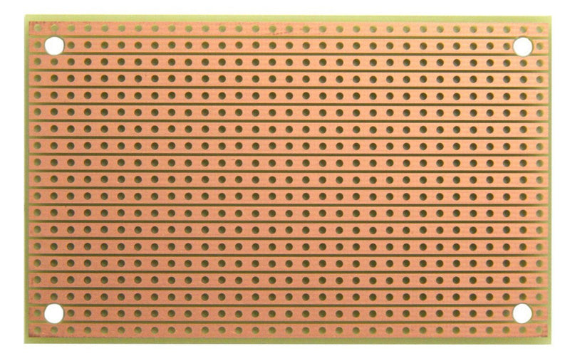 ST1 (Two-Pack) StripBoard, Uncut Strips, 1 Sided PCB, Size 1 = 50 x 80mm (1.97 x 3.15in)