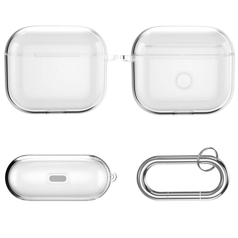 Valkit Compatible AirPods 3 Case, Clear Airpods 3rd Generation Case with Keychain Soft TPU Protective Shockproof Cover for Girls Women Men Compatible with Apple AirPods 3 Gen Case - Clear