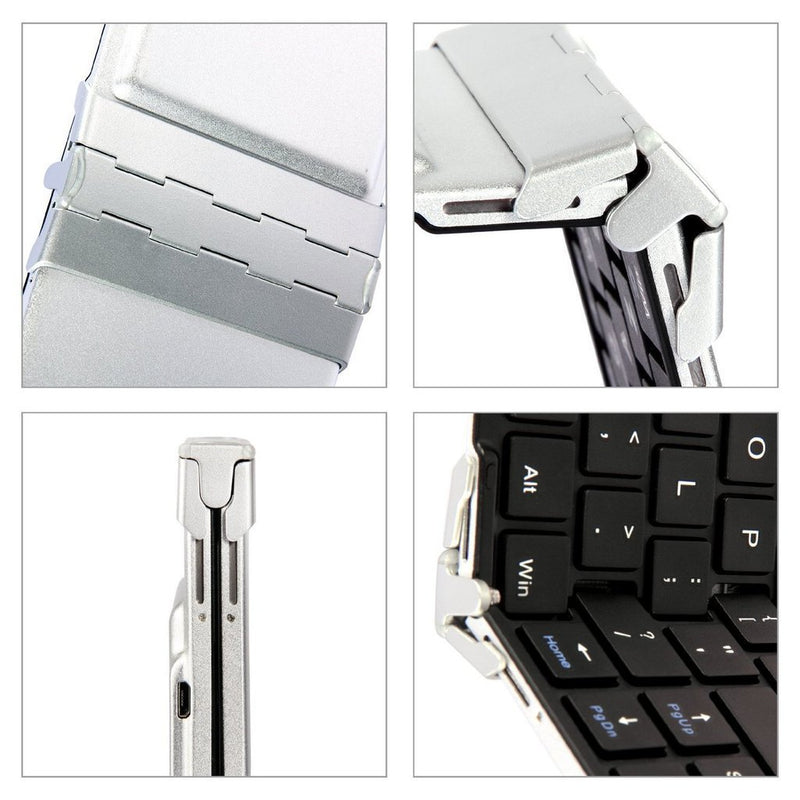 Folding Bluetooth Keyboard, Arteck Portable Mini Foldable Wireless Keyboard for iOS iPad 10.2-inch, Pro, Air, 9.7-inch, Mini, Android, MacOS, Windows Tablets Smartphone Built in Rechargeable Battery