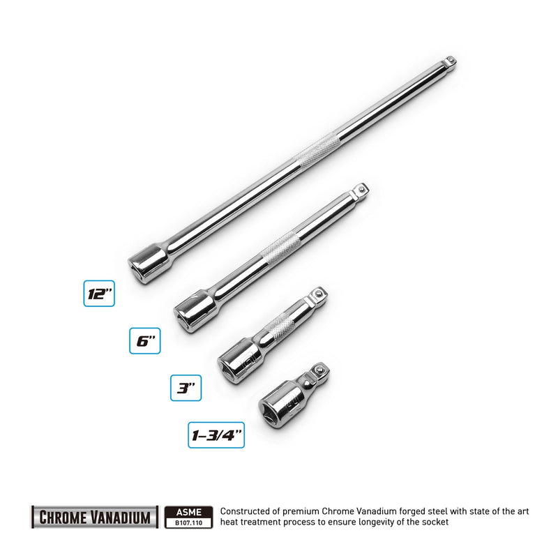 Capri Tools 182623 3/8-Inch Drive Wobble Extension Bar Set, 4-Piece (1-2400)