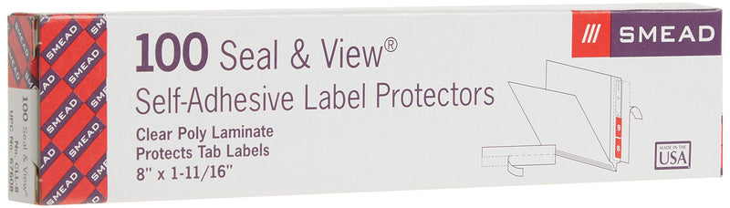 Smead Seal and View Clear Label Protectors, 8" Width, 100 per Pack (67600)