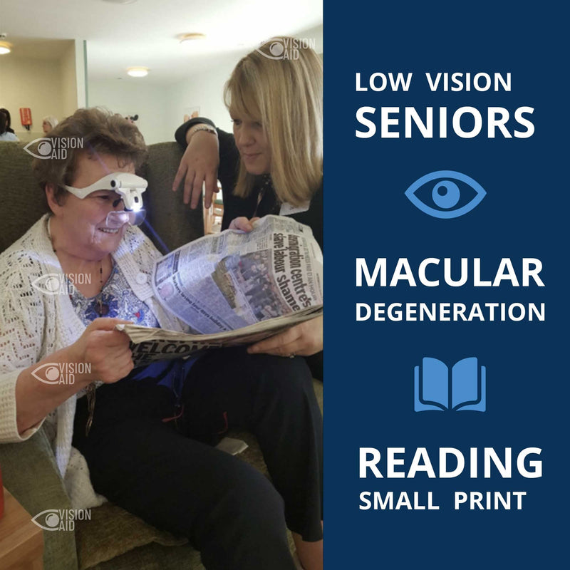 Vision Aid Magnifying Glasses with Light for Close Work, Illuminated Hands Free Headband Magnifier Goggles with Storage Case for Hobby Painting Reading Coin Watch Bead Jewelry