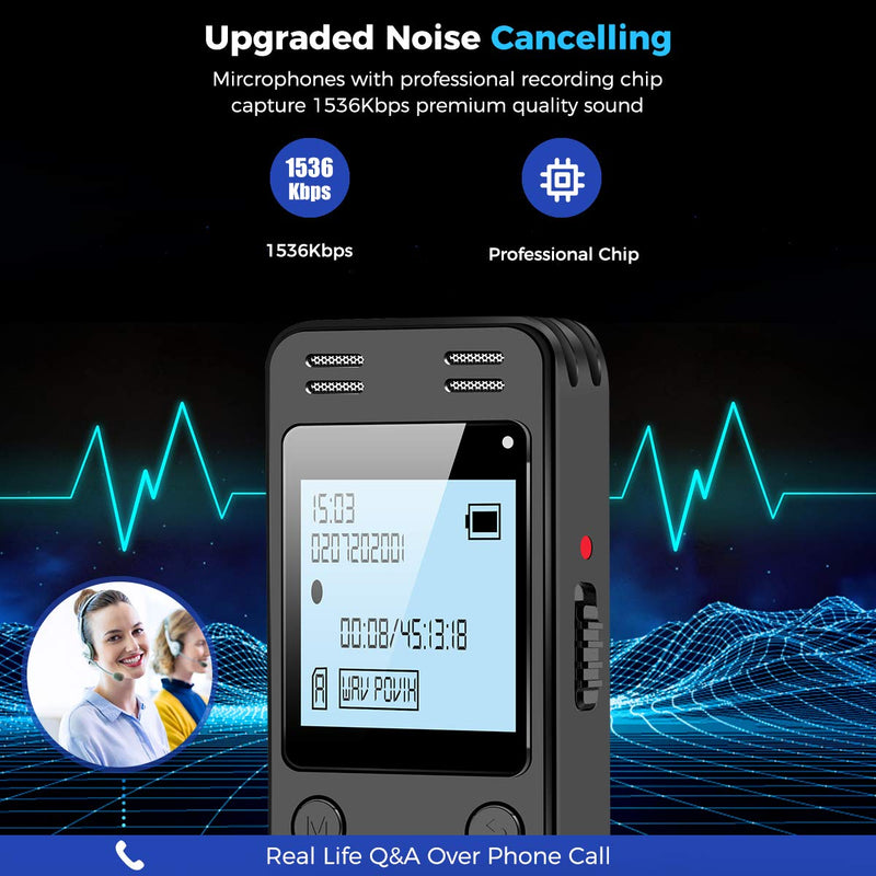 32GB Digital Voice Recorder for Lectures Meetings - EVIDA 2324 Hours Voice Activated Recording Device Audio Recorder with Playback,Password