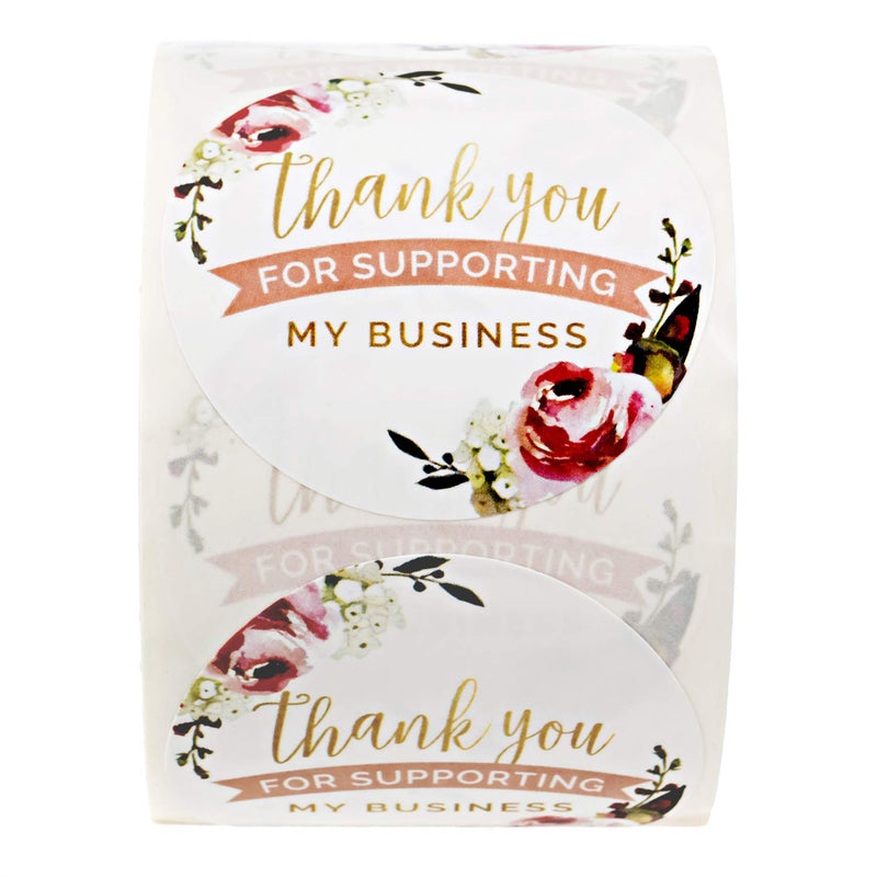 Thank You for Supporting My Business Label / 500 2" Business Stickers