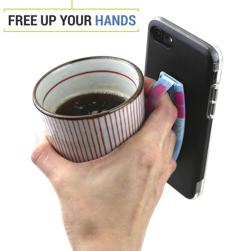 Gear Beast Universal Cell Phone Grip - Ultra Slim Elastic Finger Holder & Phone Stand Gray Marble