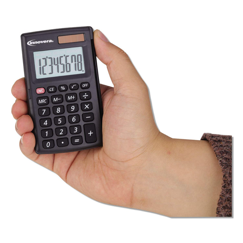 Innovera 15921 15921 Pocket Calculator with Hard Shell Flip Cover, 8-Digit, LCD