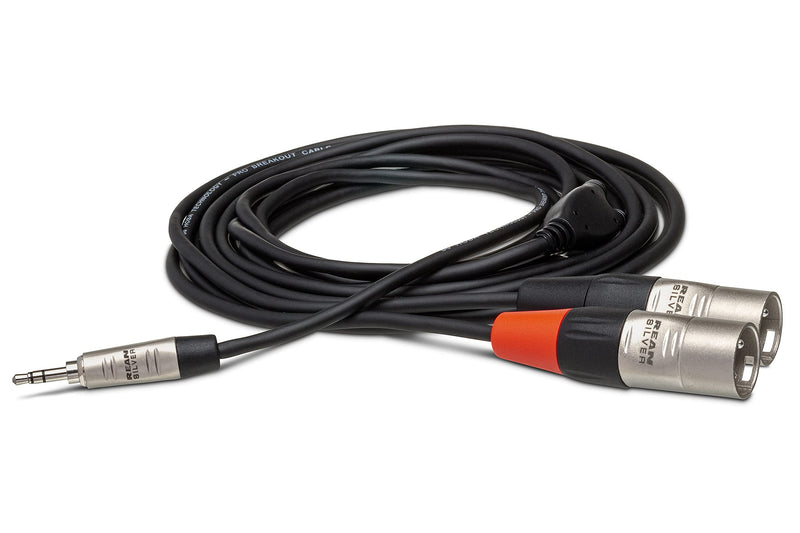 Hosa HMX-003Y 3.5 mm TRS to Dual XLR Pro Stereo Breakout Cable, 3 Feet