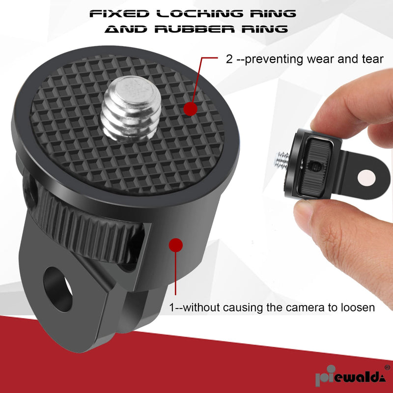 Tripod Mount Adapter,Aluminum Mount Adapter,2pcs ¼-20 Conversion Adapter for Tripod Adapter Mount,Suitable for GoPro Hero/ Insta360 X3/ Sjcam/Action Camera and Other Standard 1/4 inch Accessories