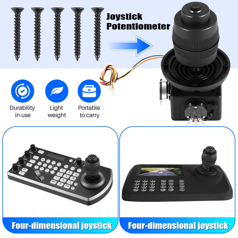 Fayrimi 4-Axis Joystick Potentiometer Button Control for -D400X-R4 10K 4D Sealed Rocker Potentiometer, Black