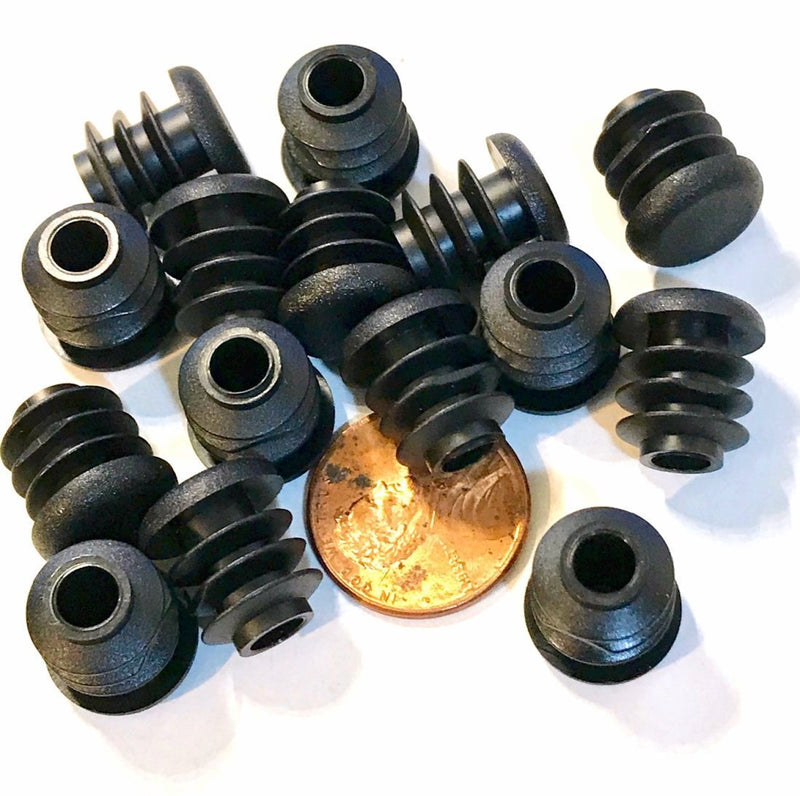 (Pack of 25) 5/8" OD Round End Caps (14-20 Ga for 0.46" - 0.57" Inside Diameter) 0.625 Inch Round Head Sliding Inserts | Furniture Chair/Table Leg Caps | Fitness Eqpt End Caps | by SBD
