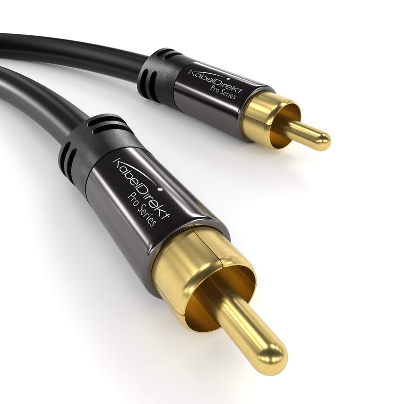KabelDirekt – RCA Subwoofer Cable & Cord – 15 feet Long (1 RCA Male to 1 RCA Male, Audio Video Cable, Digital & Analog, Double Shielded – Supports subwoofers, AV receivers, Hi-Fi, Black)