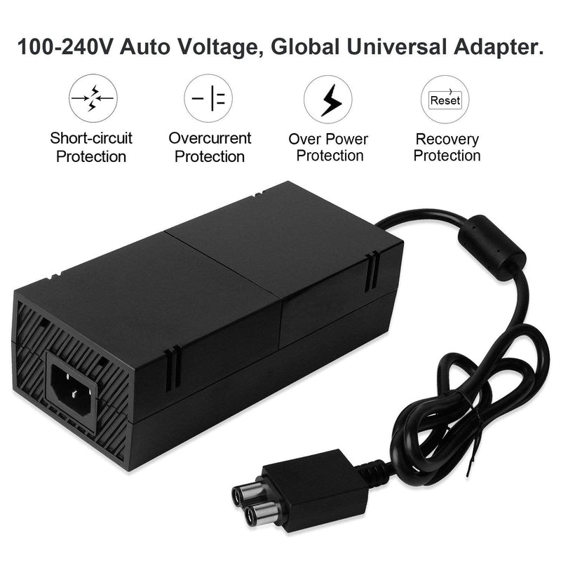 Power Supply for Xbox One, AC Adapter Replacement Charger with Cable for Xbox One, Power Brick for Xbox One 100-240V