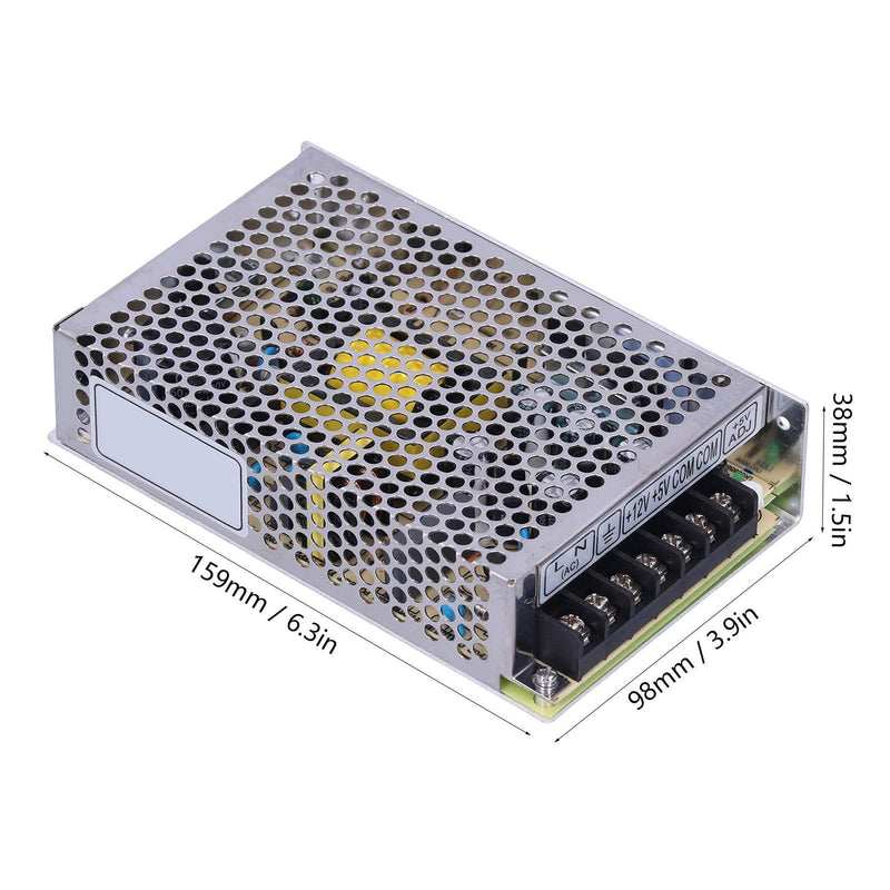 Regulated switching power supply power supply adapter transformer 60W LED transformer dual output 5V/4A 12V/3A aluminum DC power supply for LED strips