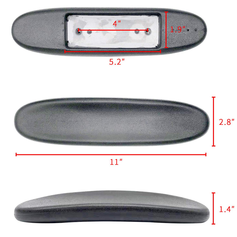 Gaming Chair Replacement Armrest Arm Pads Universal Soft PU Leather Office Chair Parts(1 Pair) Black