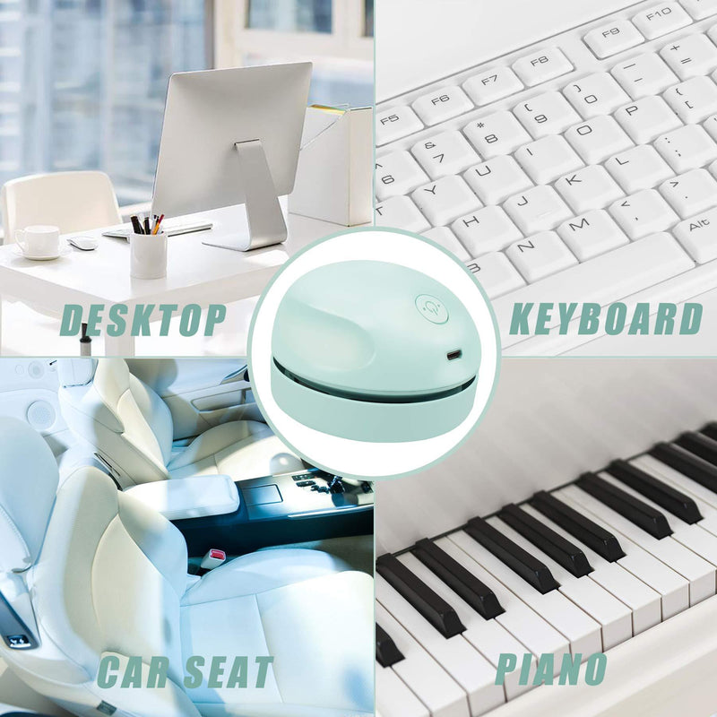 Desktop Vacuum Cleaner USB Charging with Vacuum Nozzle Cleaning Brush, Detachable Design & Portable Mini Table Dust Vaccum Cleaner, Best Cleaner for Cleaning Dust, Crumbs, Piano, Computer, Car Etc