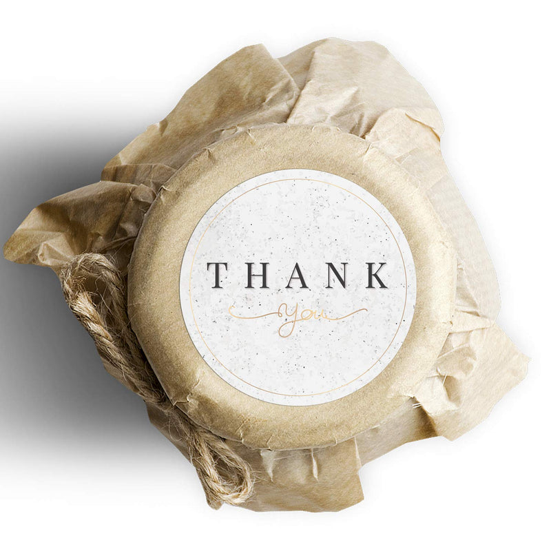 Thank You Stickers, Modern Marble Thank You Label Stickers, Chic Geometric Label Stickers for Wedding, Company, Birthday Party Favors, Small Business, 1.4 Inch, 500 Labels Per Roll.