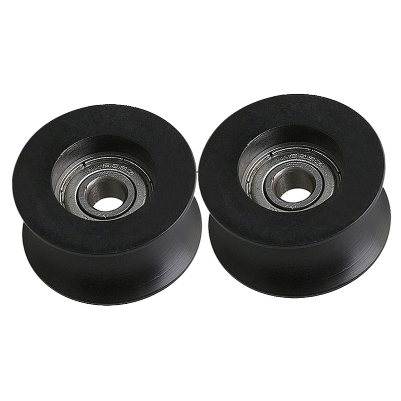 CNBTR 11mm Width 3mm Depth U-Groove Black Plastic Guide Pulley Wheel with Steel Bearing for Max-Load 77kg Pack of 4 5*25*13mm