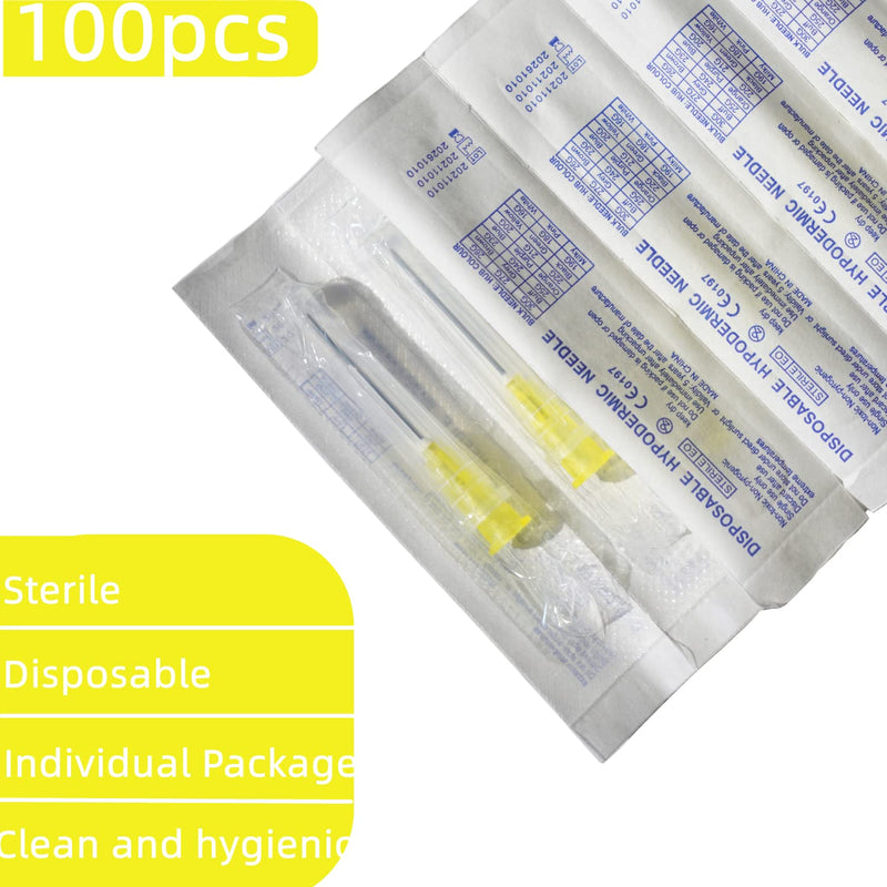 Expesumas 20Ga 1Inch Sterile Disposable Injection Needl with Cap for Animal, Pet, Poultry and Industrial Dispensing Needl Accessories