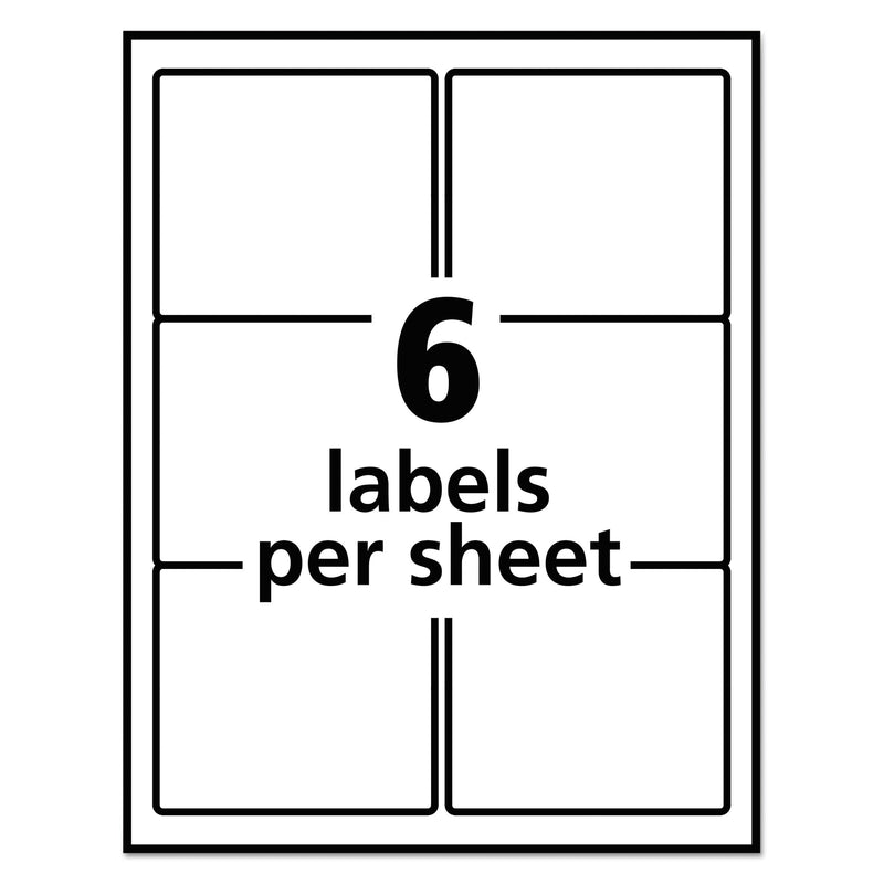 Avery Removable Multipurpose Labels, Assorted Neon, 3 1/3" x 4"