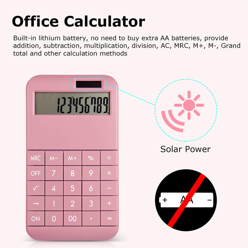 Basic Standard Calculator EC02CL-PN for Business, School & Office Use, Electric Digital Smart Calculator - Pink