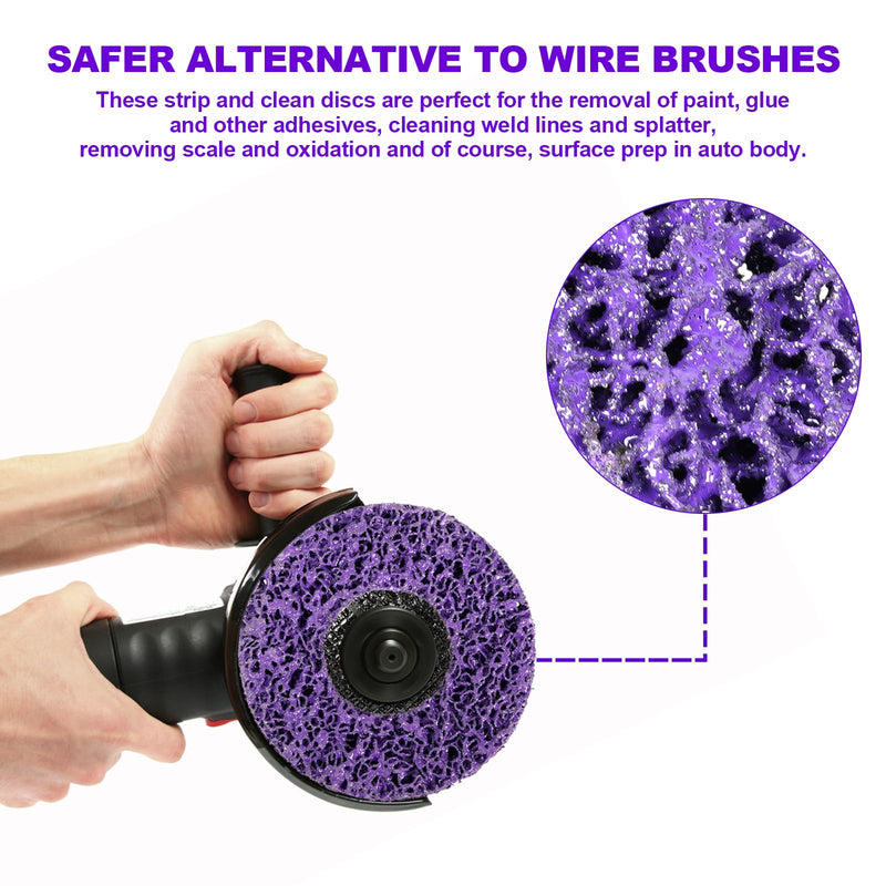115 mm CSD disc sanding disc, 2 pieces cleaning disc, purple cleaning disc set, coarse cleaning disc, for rust removal, weld seams, remove paint, rust, oxidation
