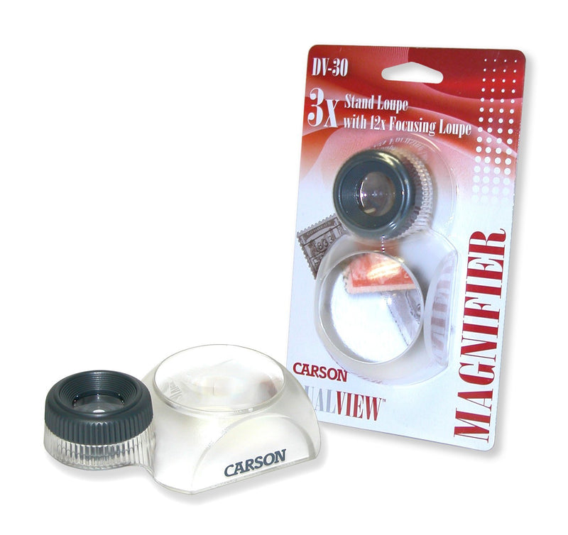 Carson DualView 3x Stand Loupe Magnifier with 12x Focusing Loupe (DV-30)