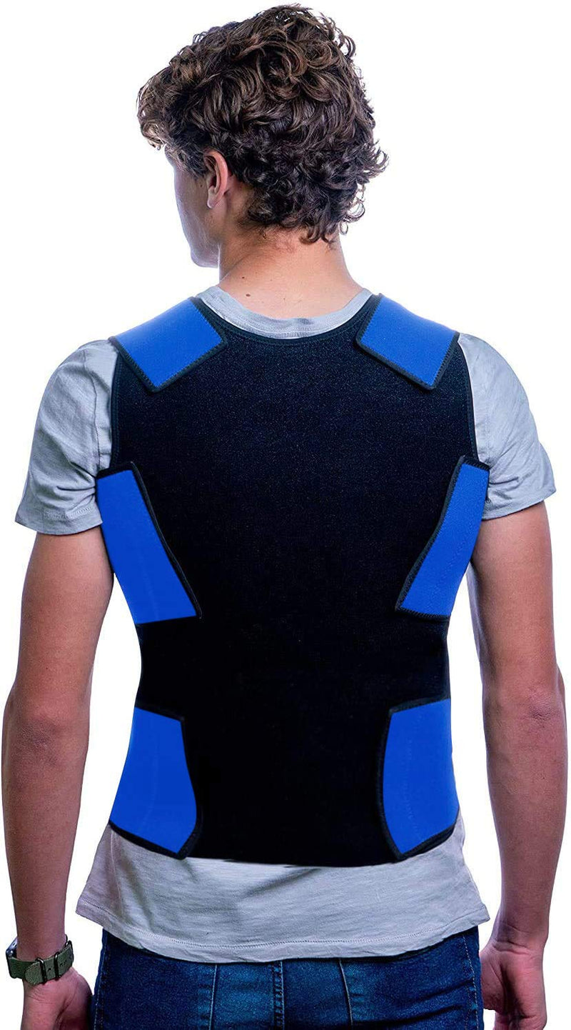 Special Supplies Sensory Compression Vest Deep Pressure Comfort for Autism, Hyperactivity, Mood Processing Disorders, Breathable, Form-Fitting, Kids and Adults (Blue, Large 24x42 inches) Blue Large (Pack of 1)