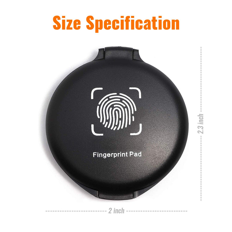 Fingerprint Ink Pad - Thumbprint Ink Pad for Notary Supplies Identification Security ID Fingerprint Cards Law Enforcement Fingerprint kit Black Ink pad Stamp pad huella dactilar (Pack of 2)