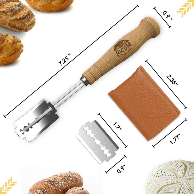 Riccle Bread Lame Slashing Tool, Dough Scoring Knife with 10 Razor Blades and Storage Cover