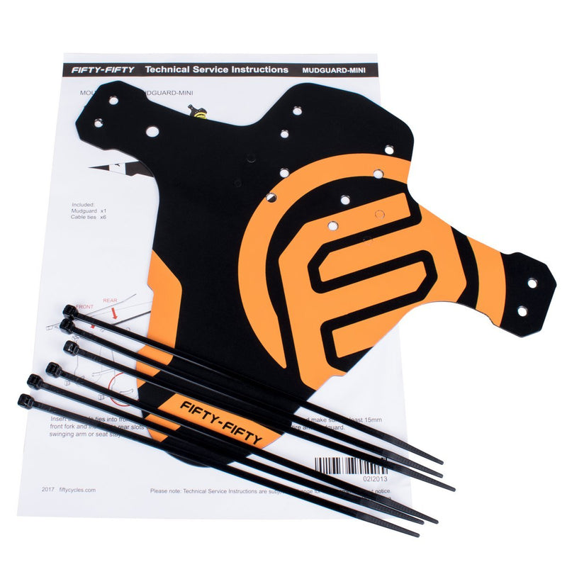 FIFTY-FIFTY Mountian Bike Fender,MTB Mudguard,Front and Rear Compatible,Fits 26", 27.5", 29", Plus Size and Fat Bike Wheel Sizes Orange