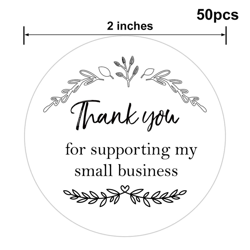 2 Inch Small Business Sticker Labels, Thank You for Supporting My Small Business, Packaging Stickers, Highly Recommended for Small Business Owners, 50-Pack