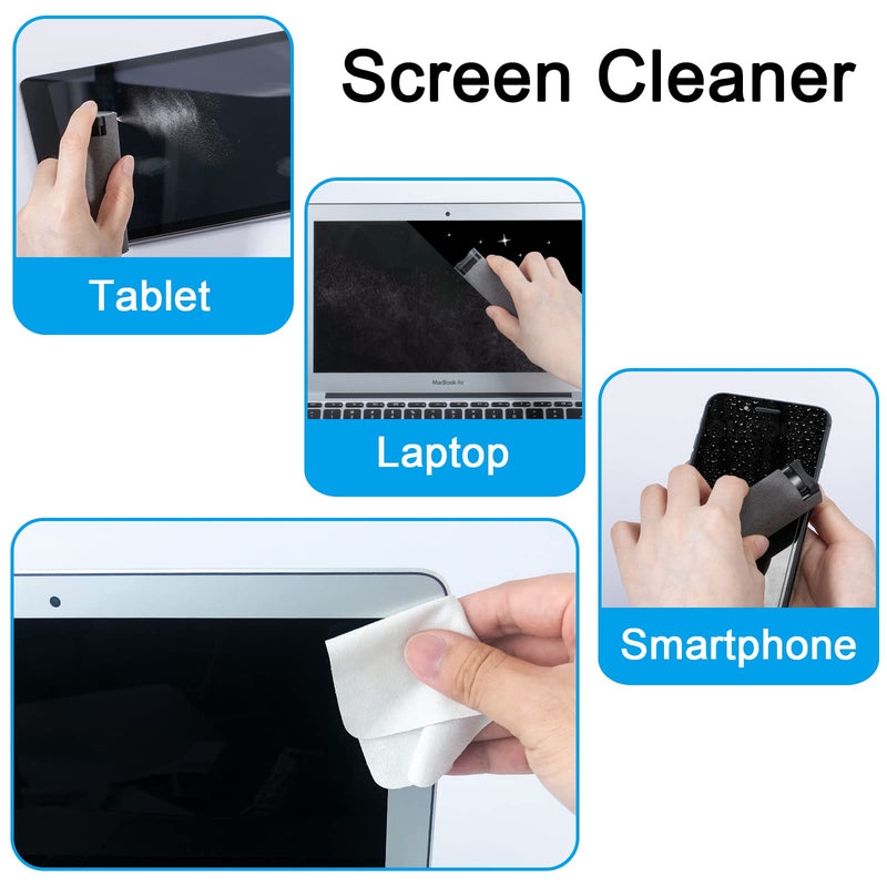 Screen Cleaner Touchscreen Mist Spray, walrfid Cleaning Kit for Electronic Smart Phone TV, Laptop, Tablet, PC, Computer Monitor LCD Flat Screens, Eyeglasses, Compatible with iPhone iPad MacBook Pro Grey