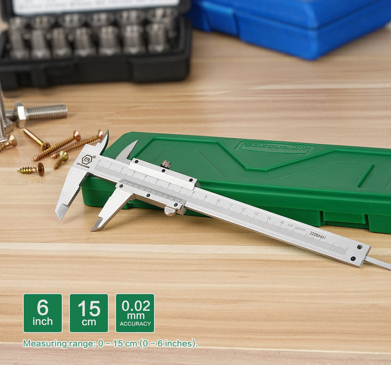 oumuik Vernier Caliper 150mm 6 Inch Stainless Steel Micrometer Measuring Tool
