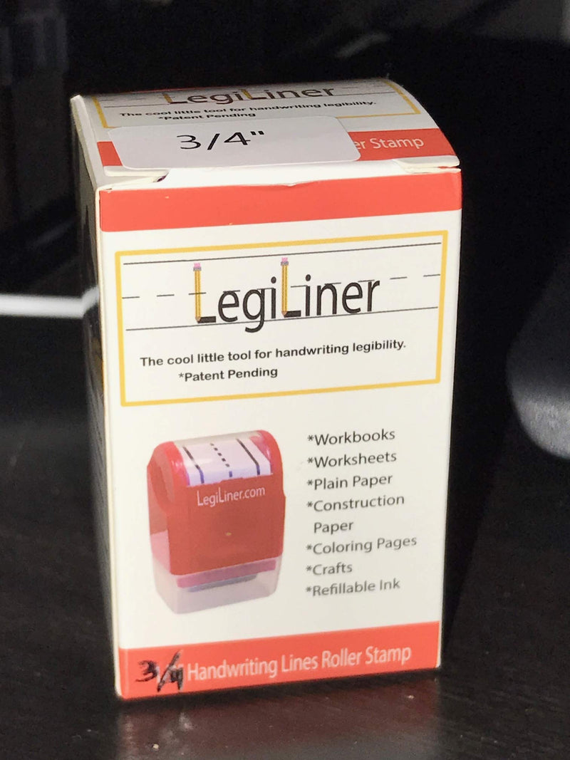 LEGILINER- 3/4" Dashed Handwriting line, Rolling, self-Inking Stamp. Handwriting Practice Tool for Teachers/OT’s/Homeschool/Special Ed. Pre-K/Kindergarten/1st Grade Size.