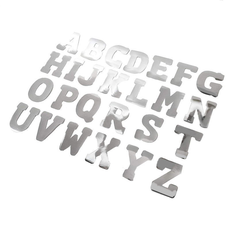 ArtSkills Jumbo Foil 4" Silver Poster Letters Plus Glue Stick, 52- Letters (PA-2052) Silver Foil 4"