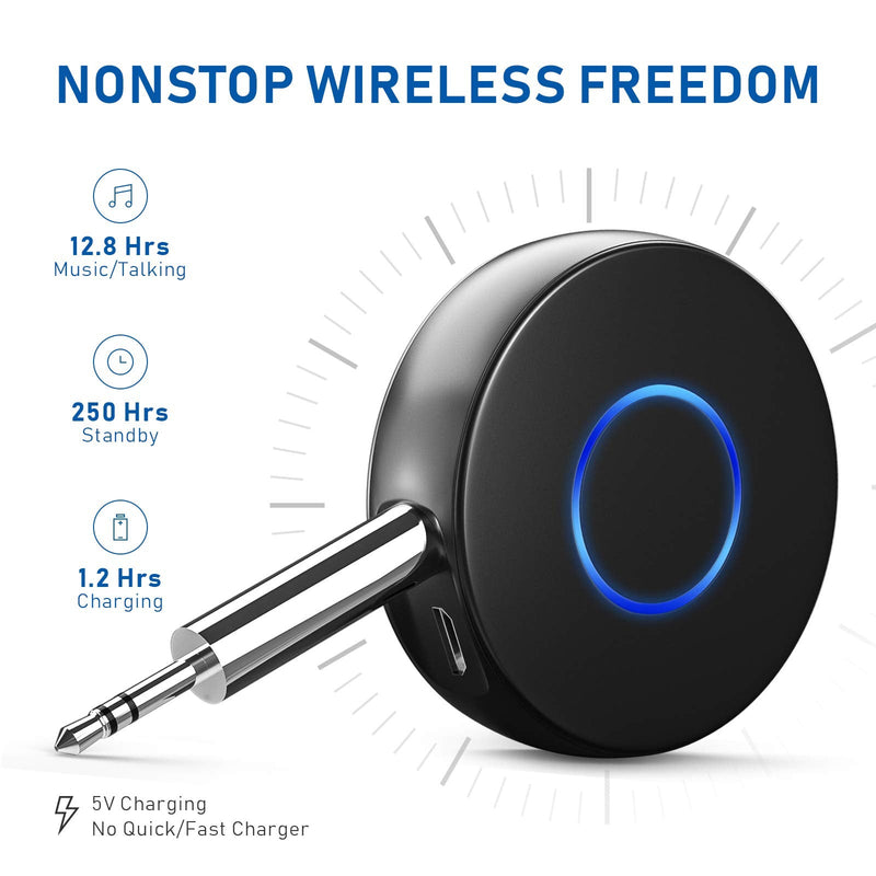 Bluetooth Aux Adapter for Car, SONRU Bluetooth 5.0 Receiver for Car,Wireless Audio Adapter Portable Hands-Free Car Kits with RCA AUX 3.5mm for Home/Car Stereo Music Streaming Sound System