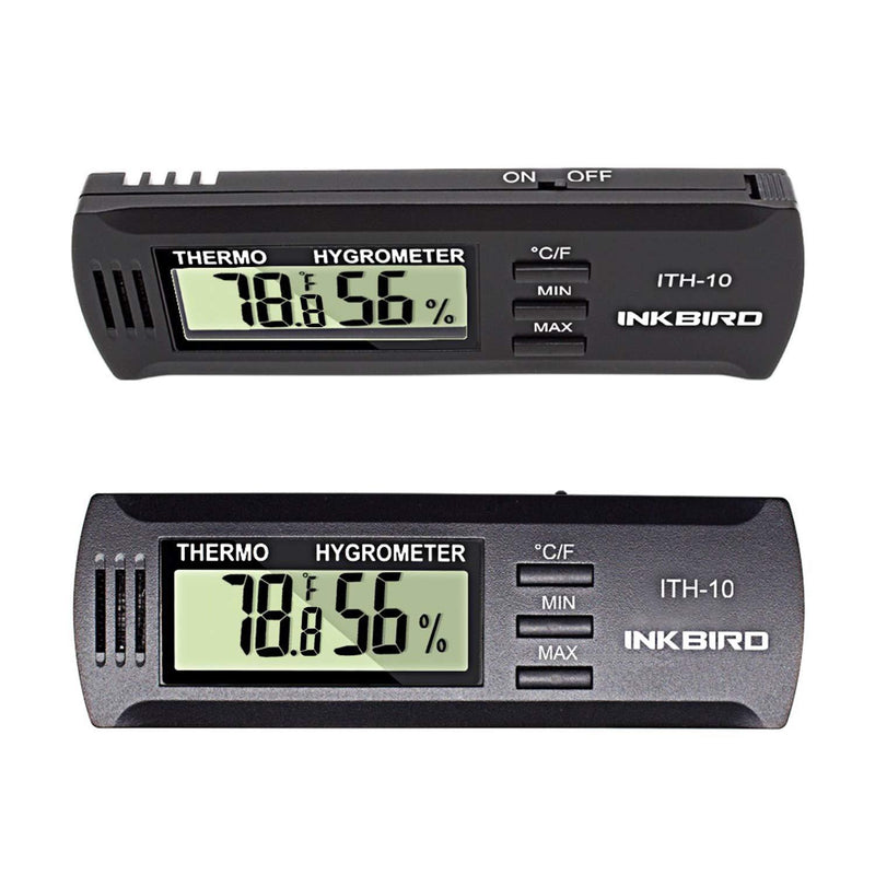Inkbird ITH-10 Digital Thermometer and Hygrometer Temperature Humidity Monitor Humidor Guitar Ukulele Mason Jar.