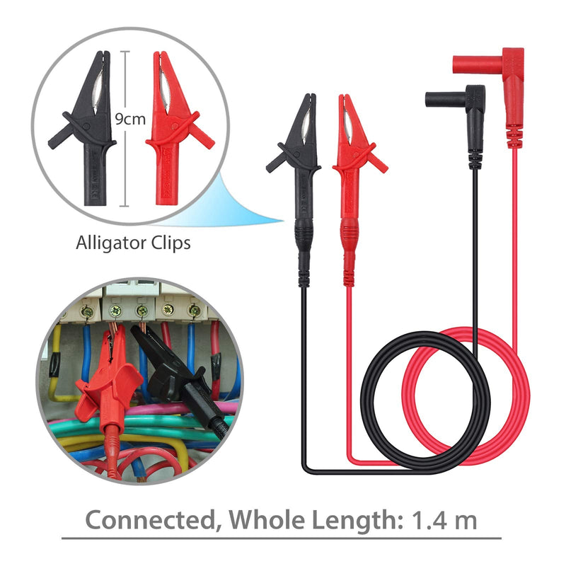Neoteck Test Leads 8PCS Multimeter Accessories Set with Extension Cable Test Probes Crocodile Clips Mini Hooks 8 Pieces