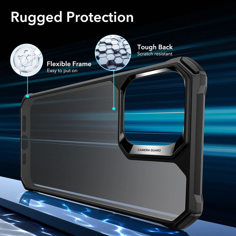 ESR Air Armor Case, Compatible with iPhone 13 Case, Military-Grade Drop Protection, Shock-Absorbing Corners, Yellowing-Resistant Hard Back, Scratch Resistant, Frosted Black