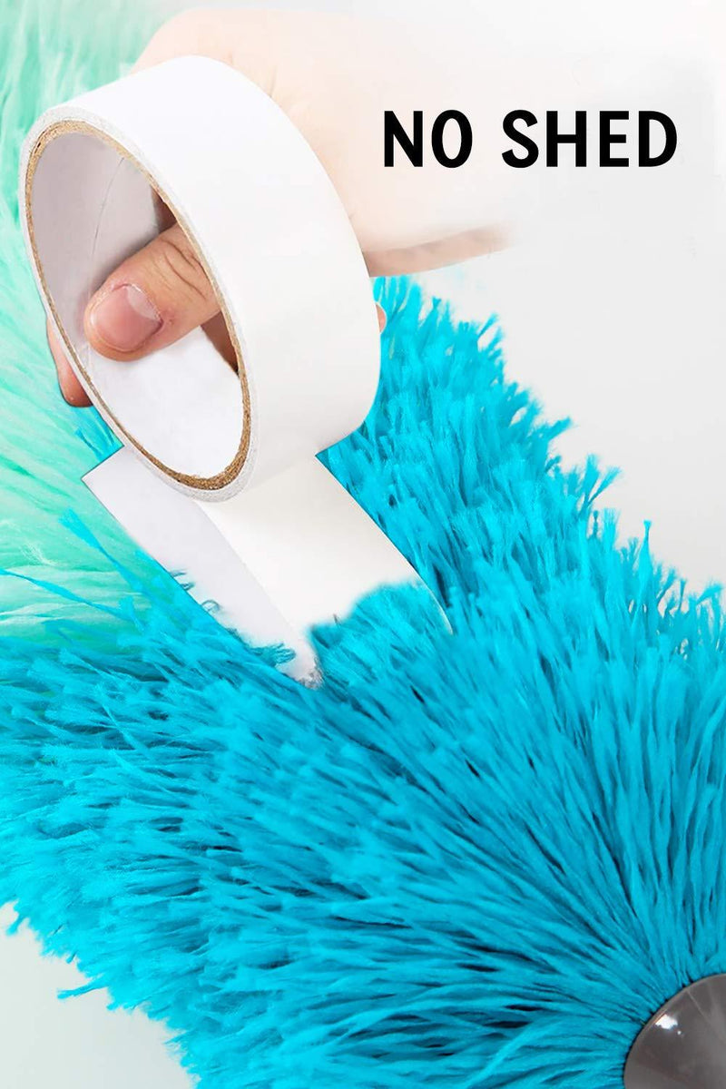 BOOMJOY Microfiber Feather Duster with Extendable Pole, 100" Telescoping Cobweb Duster for Cleaning, Bendable Head, Scratch-Resistant Cover, Washable Duster for Ceiling, Fan, Furniture, Green
