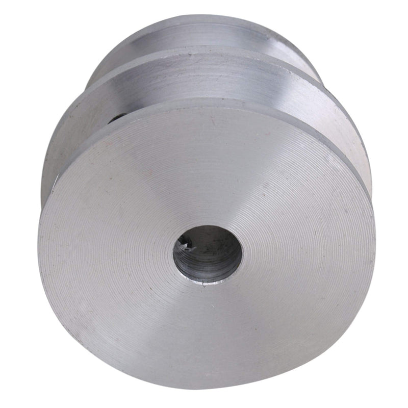 Mxfans 40x30x8MM Silver Aluminum 2-Step Groove Fixed Bore Pulley with Wrench