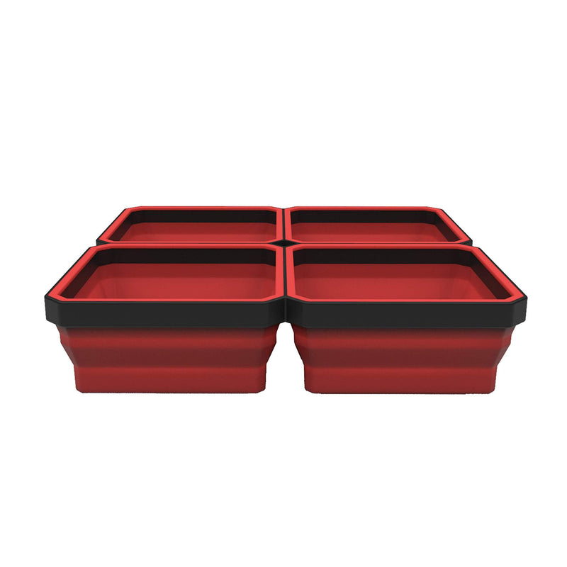 E-Z Red RD Expandable Organization EZTRAY-Q Made from Strong and Flexible Silicone Body and Magnetic ABS Plate Parts Tray, One Large One Large Tray