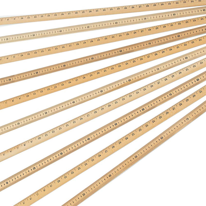 hand2mind Wood Economy Meterstick/Yardstick for School Classroom, Home, or Office (Pack of 10)