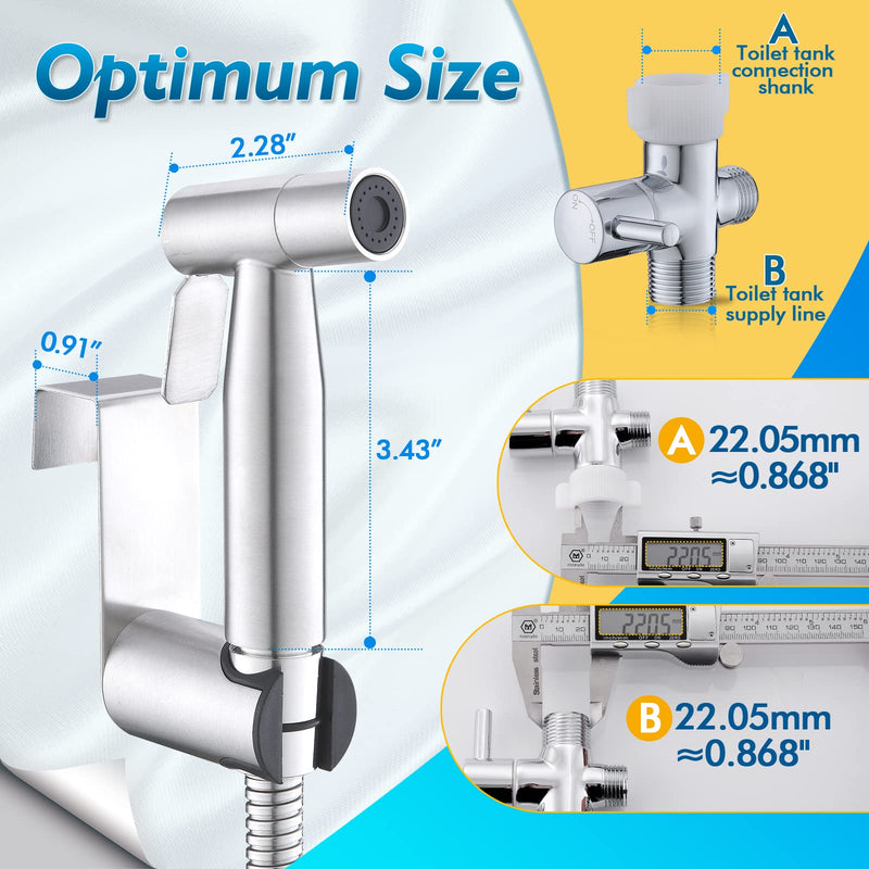 BRITULIF Bidet Sprayer for Toilet, Handheld Sprayer Kit with Adjustable Jet Spray for Toilet Handheld Bidet Cloth Diaper Sprayer Set Muslim Shower Toilet Sprayer - Easy to Install