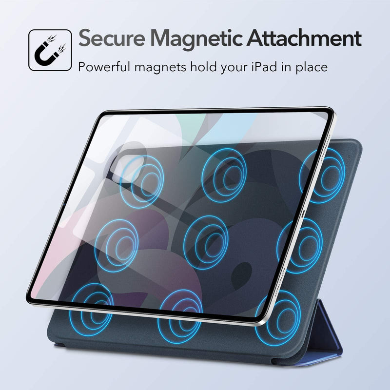 ESR Magnetic Case for iPad Air 4 2020 10.9 Inch/iPad Pro 11 2018 [Convenient Magnetic Attachment] [Trifold Smart Case] [Auto Sleep/Wake Cover] Rebound Series, Navy Blue