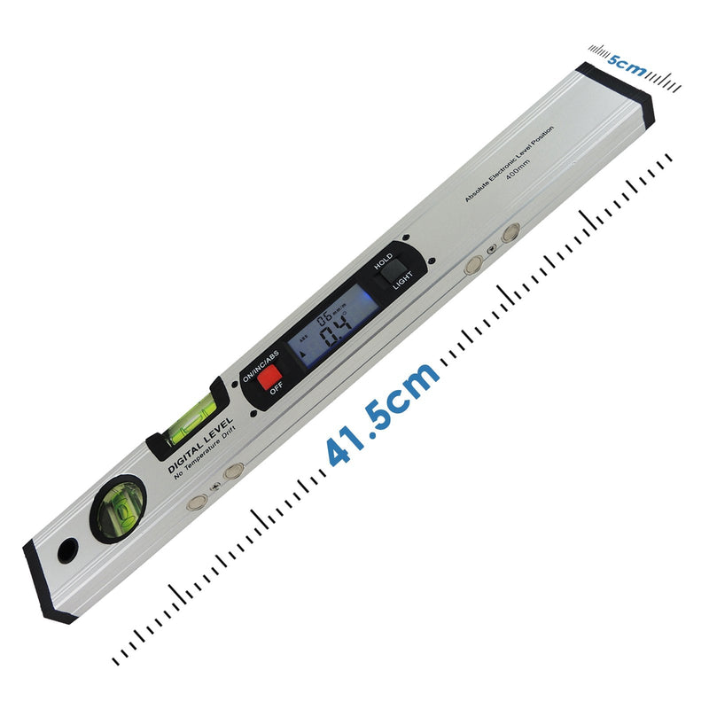 Protractor Ruler Tool Gauge Spirit Level 42cm 420mm 16.5" Long Digital Inclinometer Protactor with Magnetic Base Protractor