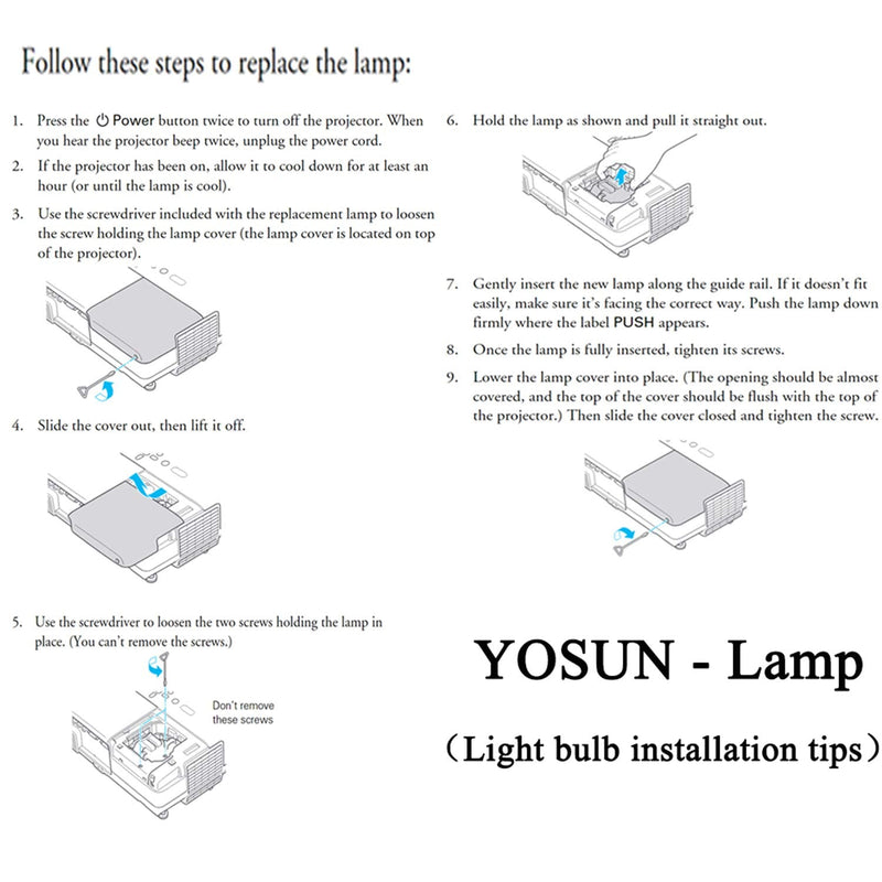 YOSUN v13h010l42 Projector Bulb for epson elplp42 PowerLite Home Cinema 83 83+ 83c 83v 410w ex90 emp-83h h330a Replacement Projector Lamp Bulb