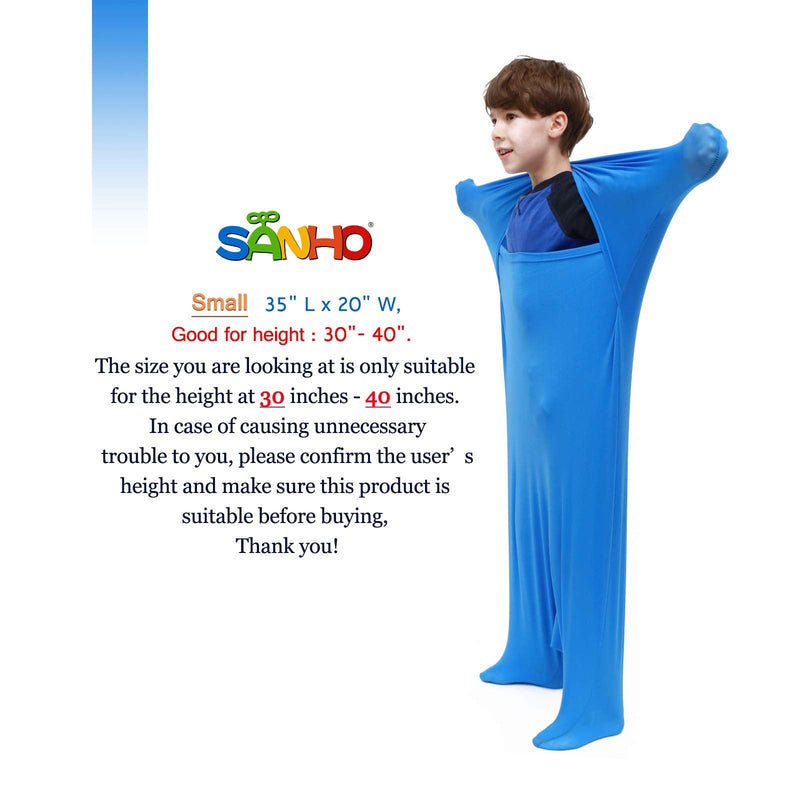 SANHO Premium Sensory Sock Budy Sock, Perfect for Children with Sensory Processing Disorder, Updated Version (Blue, Small) Blue Small (Pack of 1)